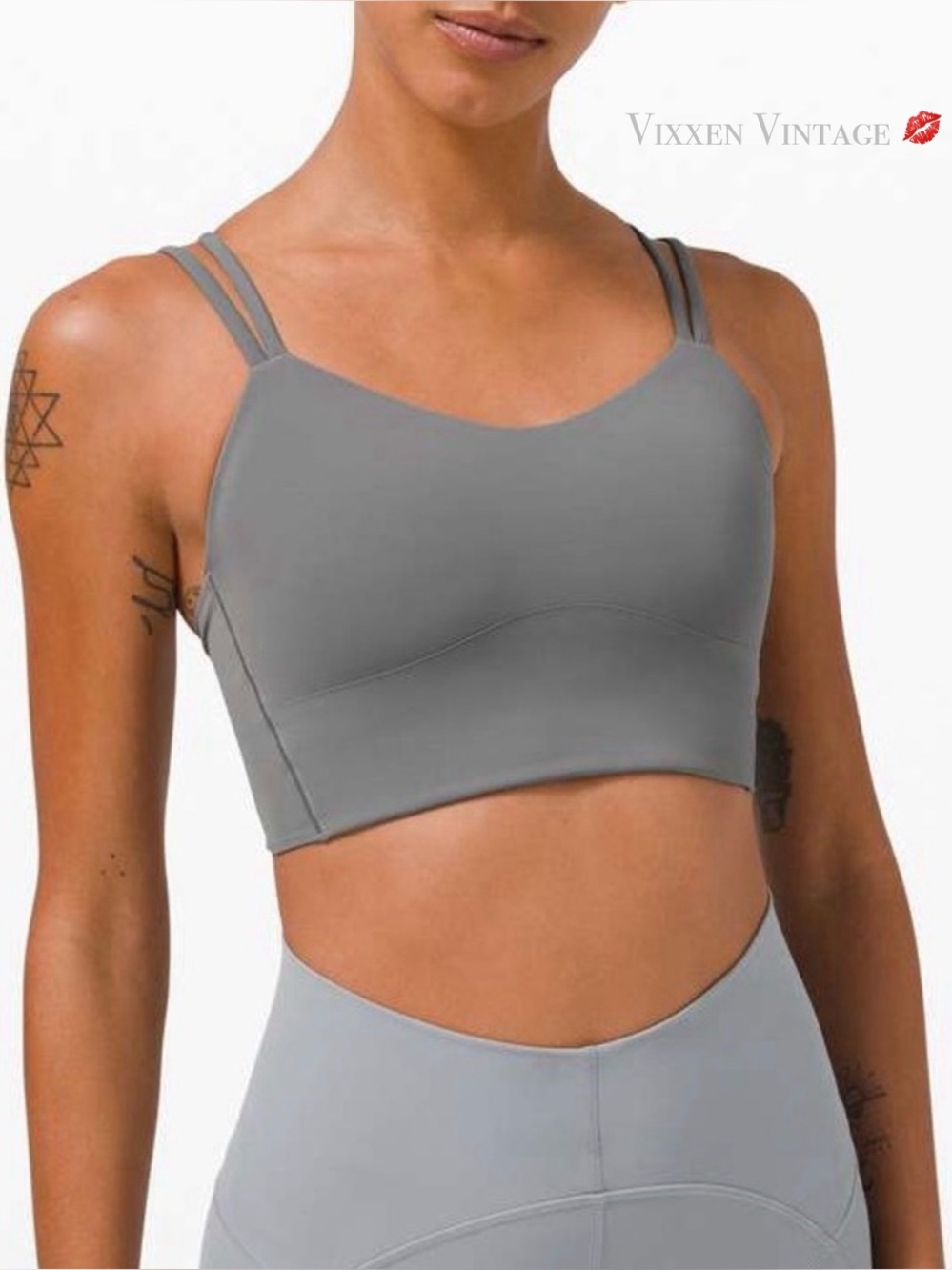 LULULEMON 'LIKE A CLOUD LONGLINE BRA LIGHT SUPPORT, B/C CUPS' IN ASPHALT GRAY